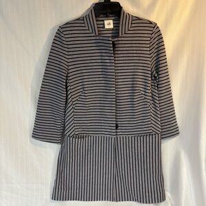 CAbi dappled stripe car coat gray/black 3/4 sleeve size small